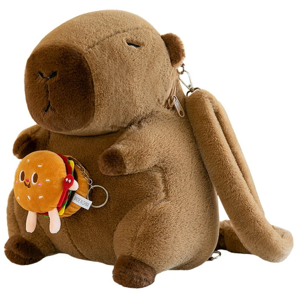 CapiBag™ - Mochila de Peluche Capibara Kawaii con Hamburguesa