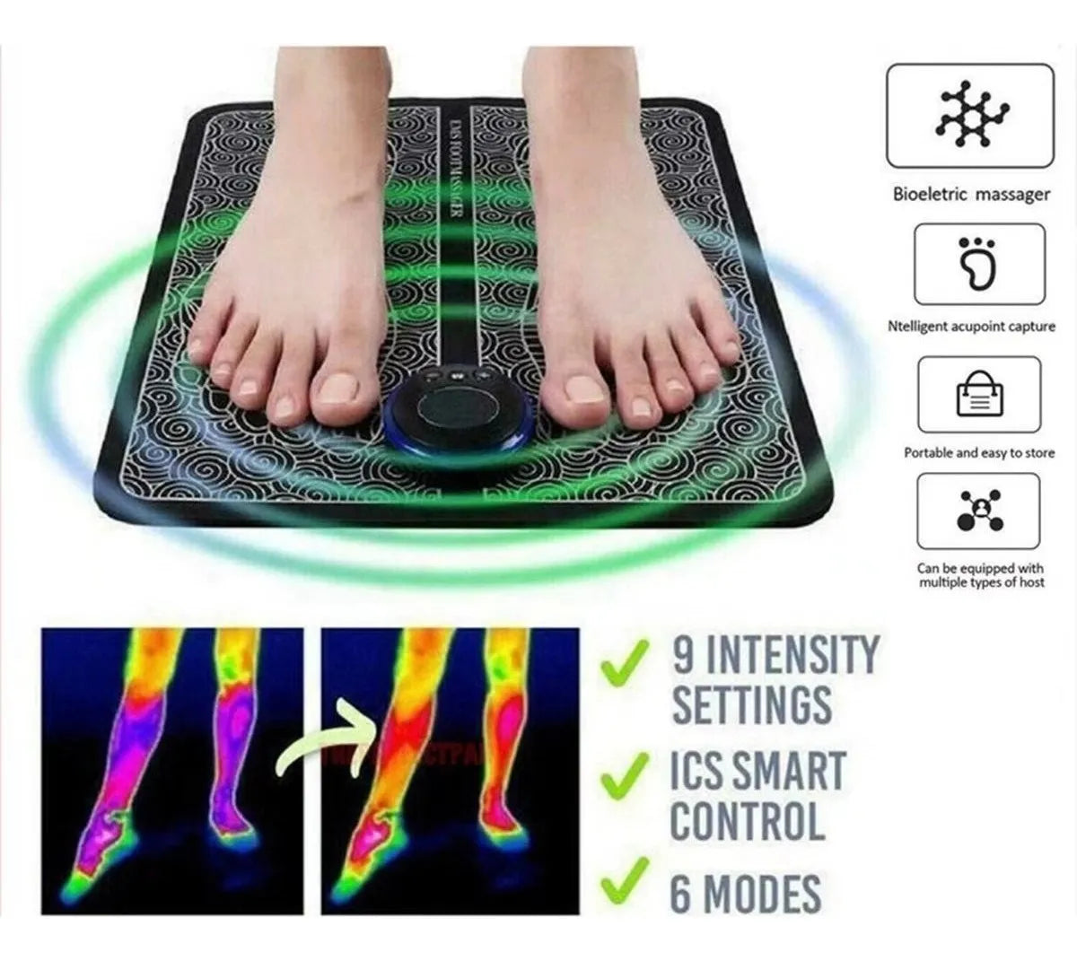 Masajeador de pies eléctrico portátil