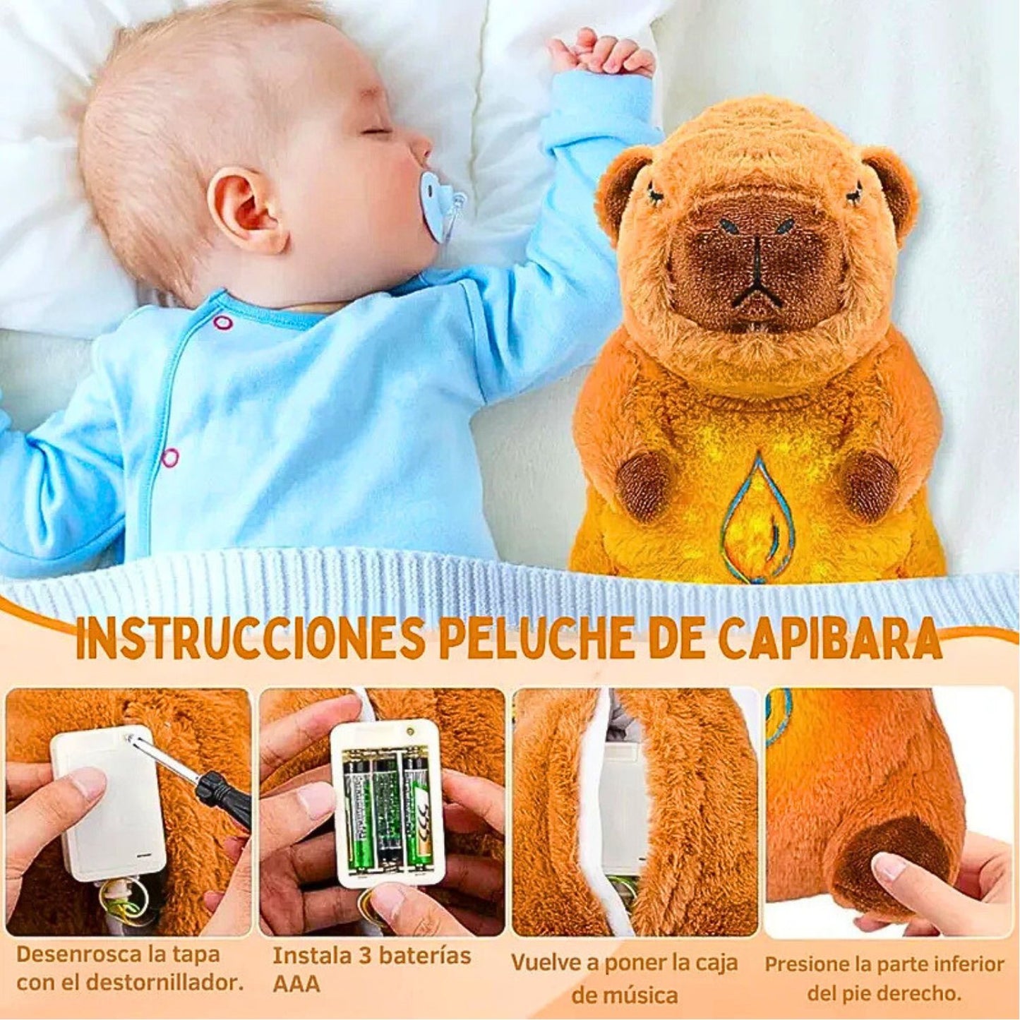 CapiSueño™ - Peluche Capibara que Respira
